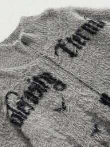 ROMWE MEN Goth 男士提花针织立领长袖开衫，秋冬款