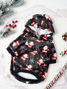 PETSIN 1件狗狗连帽卫衣，圣诞驯鹿图案宠物服装 - 彩色 - 查看 2