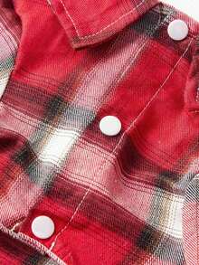 PETSIN 圣诞红白格子宠物衬衫