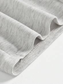 SHEIN 青少年女孩休闲宽松低腰松紧腰带阔腿运动裤，适合春、夏、秋、冬 - 淺灰色 - 查看 7