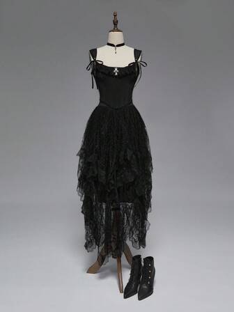 Dunkel Retro Gothic Korsett Bustier Trägertop, Halloween