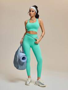 Innovista Seamless Workout Sets Sports High Support Quick Dry Daily Athleisure Yoga HIIT Training Office To Gym Tights Activewear Clothes Bra UV Protection Legging Pants Vintage Olive Green Fall Comfort Movement Functional Mesh Breathable Tummy Control Compression, Women Athletic Set Vintage Olive Green Utilitarian Chic