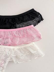 3pcs/Pack Women's Sexy Thong Panties - Multicolor - View 3