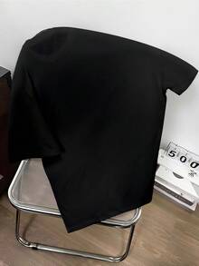 Claim Dot 男士地球印花圓領T恤 - 黑色 - 查看 2