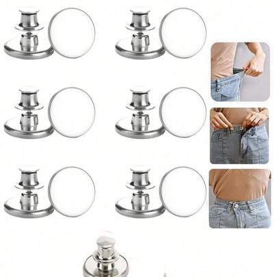 SHEIN 6 Piezas/12 Piezas Juego de Botones de Repuesto para Jeans de 17mm Sin Costura, Kit de Reparación de Botones de Metal Desmontables para Jeans, Combo para San Valentín, Boda, Cumpleaños, Botones, Costura, Suministros de Costura, Accesorios de Costura, Suministros para Manualidades, DIY, Manualidades para Adultos