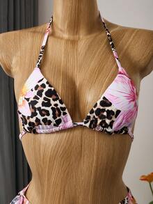 Bellisia Bộ bikini và váy xếp tầng 3 món họa tiết bướm và hoa lan da báo gợi cảm mùa hè, thích hợp cho kỳ nghỉ biển. - Nhiều màu - Xem 6
