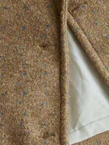 GENKIRA Abrigo suelto de mujer con solapa, diseño elegante y sofisticado, con decoración de botones y tela de lana con lunares de colores - Multicolor - Ver 6