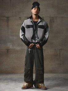 AXEPEAK Áo khoác nam tay dài dệt thoải mái hàng ngày, trẻ trung, mùa thu, mùa đông - Nhiều màu - Xem 4