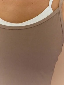 Musera Sport Combinaison-pantalon sport à double couche contrastée, élégante, décontractée, active, pour le sport, le gymnase, la rentrée scolaire, le pilates, l'hiver - Multicolore - Voir 6