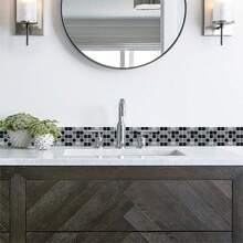 1pc Mosaic Style Decorative Caulk Line Sticker, Home Decor Wall Corner Sticker For Kitchen, Bathroom, Bedroom, Simulated 3D Wall Sticker, 3.9*94.5 Inches Room Decor Kitchen Decor Bathroom Decor Stickers Personalised Stickers