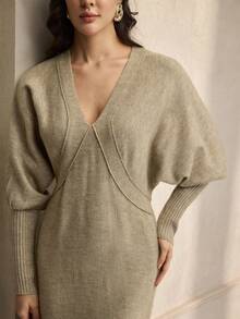 ZEYLAH 女士毛衣裙秋冬装 - 卡其色 - 查看 2