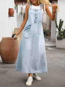 EMERY ROSE 全新宽松破洞牛仔连身裙