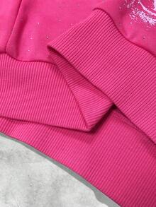 ROMWE MEN Street Life Men's Skeleton Antennae Print Sweatshirt - Hot Pink - View 4