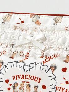 ROMWE Kawaii Túi đựng đồ trang điểm họa tiết bướm thời trang phong cách Anh và nữ tính có chức năng lưu trữ - Nhiều màu - Xem 3