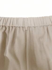 EMERY ROSE 大码百褶百搭办公裤 - 米色 - 查看 5