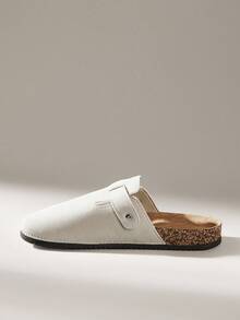 Solecia Zapatos de mula para hombre, nuevos zapatos vintage tipo slip-on, zapatos casuales holgados, mulas de punta cerrada con correa ajustable, acolchados para otoño/invierno o sin acolchar para todas las estaciones