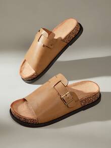 Solecia 男士扣环设计休闲凉鞋 - 卡其色 - 查看 2