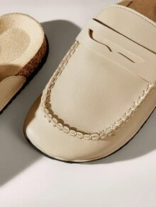 Solecia Sepatu Flat Wanita Ujung Bulat dengan Tali, Nyaman untuk Sehari-hari, Pesta, Perjalanan, Modis Serbaguna - Khaki - View 5