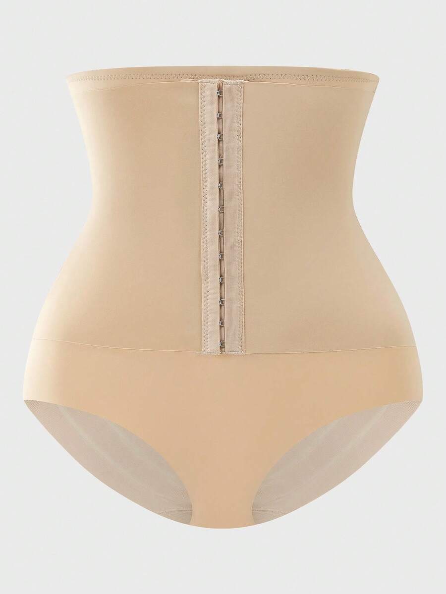 SHEIN 1 件女式高腰弹力收腹塑身裤 - 杏色 - 查看 1