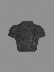 Fairmaia German Traditional Women's Black Lace Short Sleeve Top