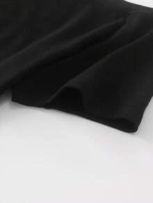 Sweetra Bộ 3 áo thun nữ hở vai bất đối xứng mùa hè, màu cơ bản đen, trắng, xanh navy - màu đen - Xem 5