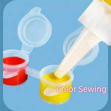 240 de cutii de vopsea goale, 40 de recipiente mini pentru vopsea acrilică cu capace, 6 cutii de vopsea goale conectate 3 ml/0,1 oz, potrivite pentru studenți, cutie cadou rafinată pentru pictură