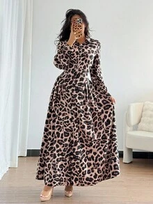 Chiquease Váy ngắn họa tiết da báo thời trang dành cho nữ, đầu thu - Nhiều màu - Xem 7