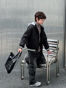 Mirajuku 男童钻石纹长袖棉衣，秋冬