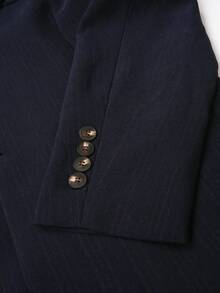 Manfinity Bizformal 2件套男士西装套装，纯色长袖上衣和裤子，男士海军蓝西装，男士两件套西装，男士夏季西装，男士休闲西装，男士旅游西装 - 藏蓝色 - 查看 3