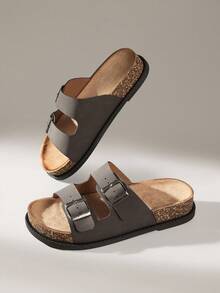 Solecia 男士休闲厚底凉鞋，夏季 - 棕色 - 查看 2