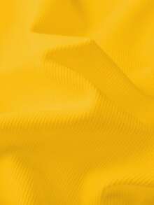 Manfinity Campus Court 男士休闲宽松V领卫衣，秋季长袖上衣 - 黃色 - 查看 8