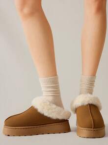 Solecia 女士冬季保暖厚底舒适雪地靴 - 棕色 - 查看 11