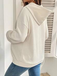 SHEIN Autumn And Winter Maternity Casual Hooded Drop Shoulder Long Sleeve Fleece Sweatshirt, Autumn/Winter Maternity Sweatshirts Maternity Hoodies Nursing Hoodies Breastfeeding Hoodies Pregnancy Clothes