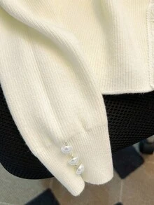 SHEIN Franclia 新款秋冬保暖内衬套头衫，百搭女士打底衫 - 白色 - 查看 8