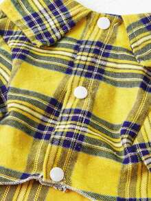 PETSIN Christmas Plaid Yellow & Blue Pet Shirt - Multicolor - View 4