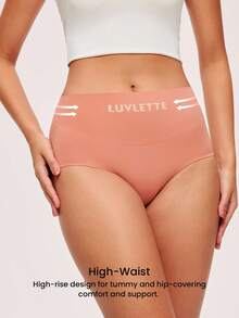 LUVLETTE 2-Pack Smoothing High-Waist Briefs Women Underwear Panties Set