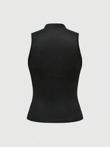 ROMWE Avant 中国风老虎与竹叶书法印花女式背心 - 彩色 - 查看 2