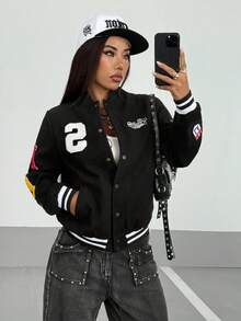 StreetHx 女士时尚黑色休闲运动夹克 - 黑色 - 查看 1