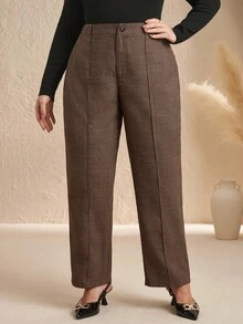 2025新款女士优雅休闲商务通勤格纹羊毛直筒西装裤，适合各种身材，适合冬季穿着，复古风，适合外出、秋季穿着，可搭配风衣。这款西装裤也适合秋冬季穿着，适合女性，也适合秋季大码女性穿着，适合办公室穿着，适合秋季穿着，适合优雅女性穿着，适合女性秋季 ... - 彩色 - 查看 7