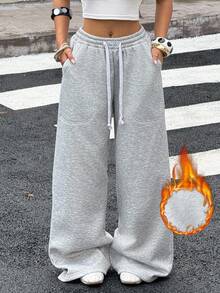 Muchica Women's Loose Casual Thermal Lined Sweatpants, Autumn/Winter