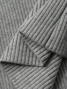DAZY Set casual da donna a 2 pezzi, maglione a spalle scoperte e pantaloni, in colore unito, autunnale - Grigio - Visualizzare 9