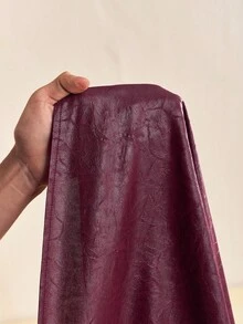 Zivah 2025年秋季新品音乐节和毕业休闲装，学院风学生日常装，度假海滩日光浴街头装，纹理面料和服风格腰带衬衫和阔腿裤两件套，酒红色长裤 - 酒紅色 - 查看 9