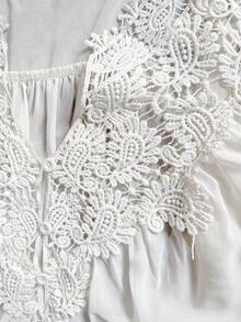 Roveilla 大码女式法式蕾丝花边雪纺衬衫 - 杏色 - 查看 7