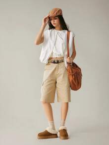 Solecia 女士冬季保暖厚底舒适雪地靴 - 棕色 - 查看 9