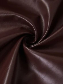 Ellevyn Fashionable Angola Red PU Leather Lined Long Windbreaker, Autumn/Winter,Fall - Burgundy - View 10