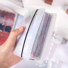 SHEIN 40 Stück Großes Kapazität Aufkleber Buch Aufbewahrung. Klebeband Foto Aufkleber Karte Rechnung Quittung Haftnotiz Sammelalbum, A6 Clip-On Tasche Datei Aufbewahrungsbuch für Klassenzimmer, Zuhause, Büro und Reisen