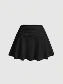 SHEIN MOD 度假吊带 V 领花卉金属扣针织纹理修身女士套装 - 黑色 - 查看 9