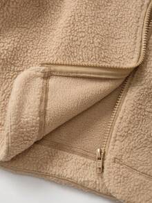 Boho Mama Teddy Fleece Hooded Jacket, Regular Maternity Coat