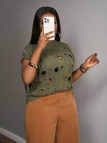 Slaydiva Preppy Style 2025 Amber Core New Arrival, Summer/Spring/Autumn Casual/Streetwear/Minimalist Sleeveless Hollow-Out H-Shape Knit Top Sweater Caramel Latte