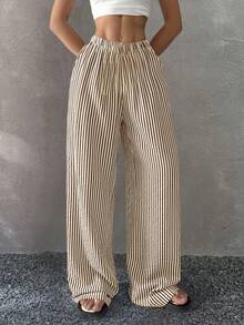 Coolane Kids Tween Girls Fall/Winter,Streetwear ,Comfortable Basic Comfortable Brown Striped Casual  Straight Leg,Warm/ Cold Weather/ Thermal,Christmas,New Year